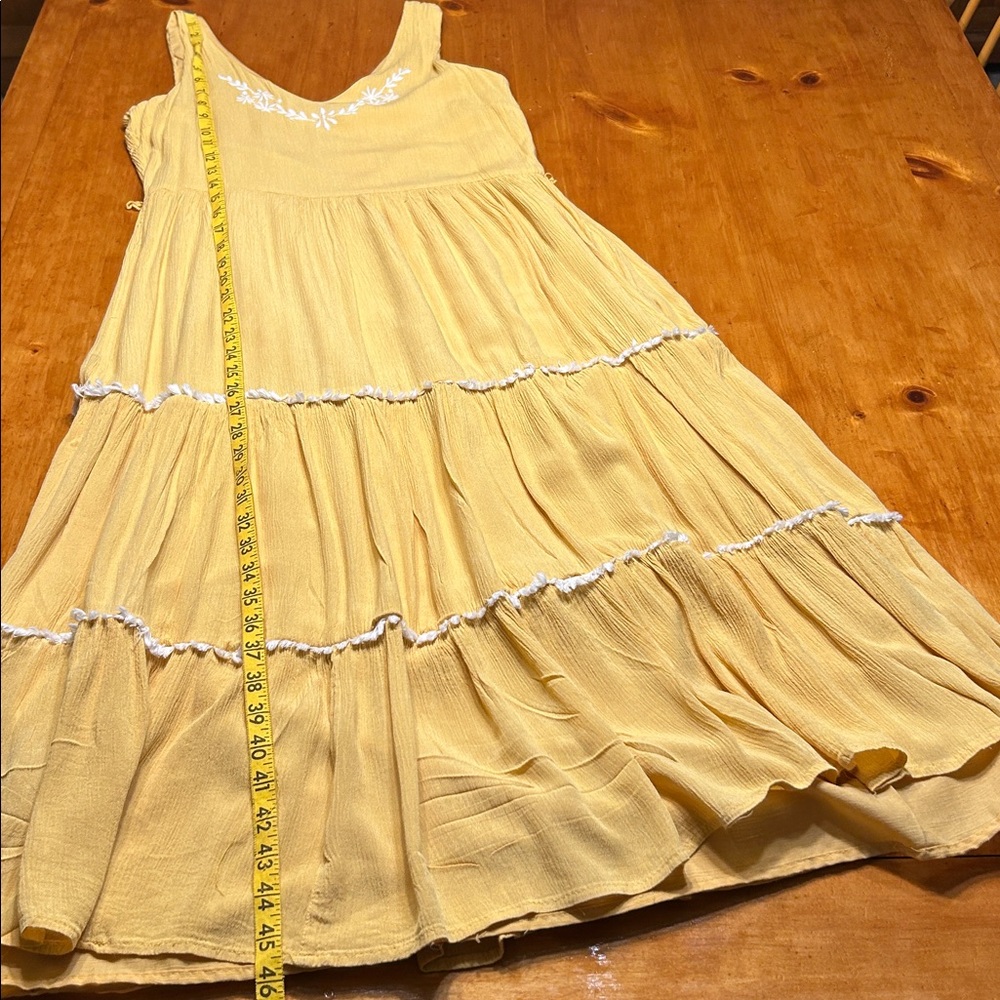 Joie Dress Yellow Embroidered Tiered Sleeveless Maxi Dress Boho Cottagecore - Picture 4 of 9